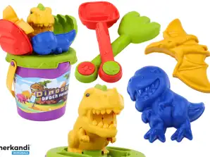 Sand Set with Bucket, Shovel, Rake and Dinosaur Molds