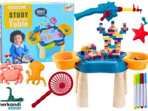 Multi-Function Table 4in1 Building Blocks Fishing Drawing Blue