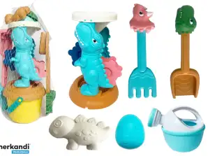 Sandspielzeugset - Mühle, Eimer, Förmchen, Dinosaurier