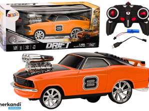 Remote-Controlled Car 1:18 Drift 360 Lights Sounds Orange