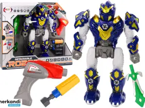 Robô de Montagem Arma Furadeira Chave de Fenda Luzes Som Azul