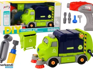 Camion della Spazzatura Fumetto DIY Smontabile - Blu Scuro