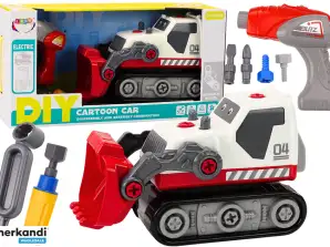 Cartoon Caterpillar Graafmachine DIY Witte Bouwset