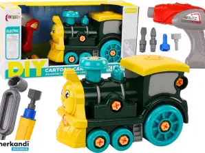 Cartone animato fai da te che gira locomotiva verde