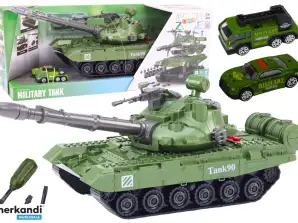 Tank Militær Køretøj DIY til Demontering Grøn Lyde Legetøj Lastbil Kit
