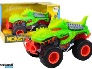 Auto Fuoristrada Dinosauro T-Rex Luci Suoni Azionamento Verde
