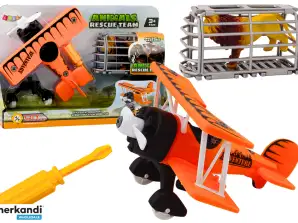 Airplane Small Aircraft Animal Transport Cage Lion Disassembled Orange