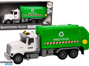 Camion della Spazzatura Bidoni della Spazzatura Luci Suoni Movimento Bianco-Verde