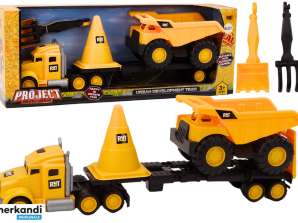 Construction Machinery Set Truck Dumper Moving Yellow