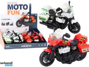 Polizeimotorrad 1:10 Lichter Geräusche Weiß Rot
