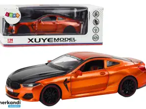 Auto Sportiva Metallica con Motore a Frizione, Elementi Apribili 1:24 Arancione