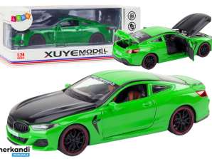 Auto Sportiva Metallizzata con Motore a Frizione ed Elementi Apribili 1:24 Verde