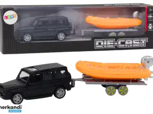 Carro Off-Road Preto com Reboque Laranja