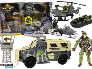 Military Set: Battle Vehicle, Helicopter, Soldiers, Accessories, Sounds