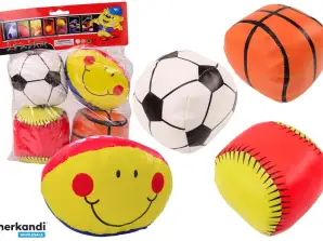 Palloni Sportivi Morbidi Basket Rugby Calcio Baseball Set 4pezzi.