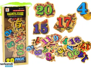 Set Magneti in Legno Numeri Immagini 20 Pezzi