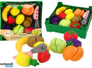 Set di frutta da tagliare in scatola 9 pz coltello verde
