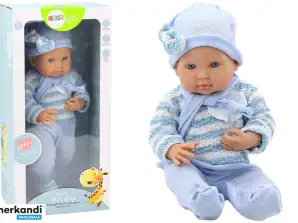 Lutka Baby Pulover Črtasti klobuk Šal Modra