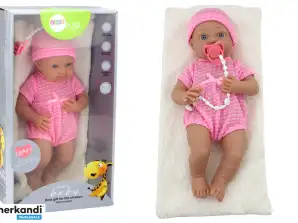 Baby Puppe in Rosa Outfit Mütze Schnuller Decke