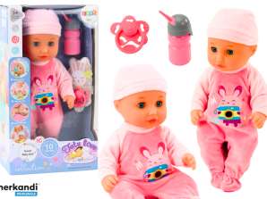 Pop Baby In Roze Pyjama Plassen Fles Fopspeen Geluiden
