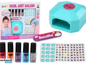 Nagelstyling-Set Maniküre mit Lacken, Aufklebern und Haartrockner