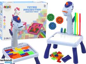Mini Projektor Tisch Tetris 2in1 Einhorn Blau