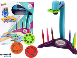 Zeichenprojektor 3 Wechselplatten Filzstifte lila