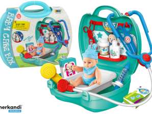 Set per Bambini di Medico con Bambola e Accessori Valigia Verde