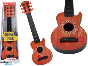 Çocuklar için oyuncak gitar zar ahşap turuncu