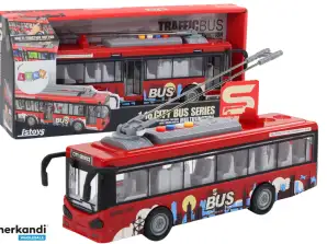 Троллейбус Автобус 1:16 Световые Звуковые Привод Красный