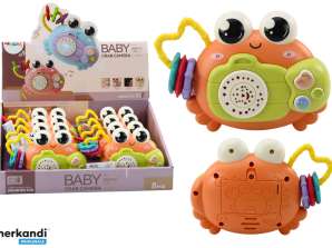 crabe caméra hochet à piles projecteur sons orange