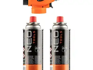 Mechero de gas enroscable 2 cartuchos de gas butano 227g