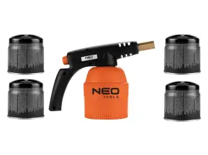 Lampe à souder à gaz avec cartouches de 190 g et 4 cartouches de gaz