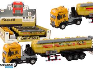 Cisternă cu Combustibil Camion TIR 1:24 Remorcă Sunete Lumini Galbenă