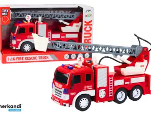 Feuerwehrauto mit Ausleger 1:16 Lichter Sounds Water Drive Rot