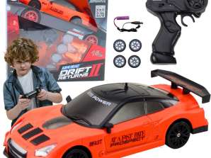 NEL 20244 Autko Sportowe Zdalnie Sterowane R/C 1:24 Pomarańczowe Wymienne Koła