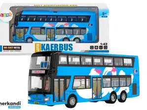 Doppeldecker-Tourbus 1:42 Metallleuchten blau