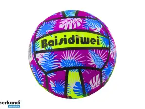 Lila Gummiball mit bunten Blättern 24 cm