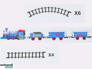 Train Set 3 Carriages Battery Powered Tracks Light and Sound Effects