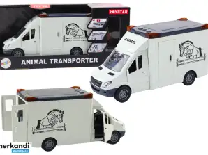 Auto Trasportatore Cavalli Porte Apribili Luce Suono Bianco
