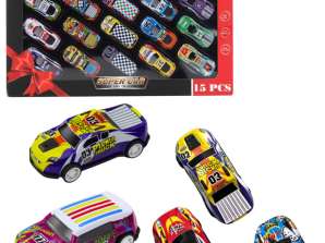 Set von Rennwagen Bunte Autos mit Antrieb 15 Stück