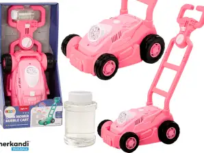 Såpeboblemaskin Gressklipper Ride-On Med Håndtak Rosa