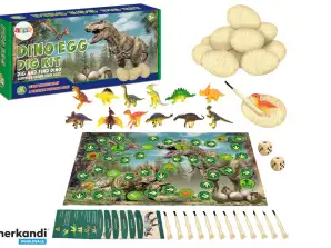 Sett med DinosaurEgg Figurer Utgravninger Brettspill 12 Stk