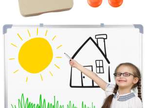 Multifunctional Magnetic Whiteboard with Dry Erase Sponge 2 Magnets 45x60 cm