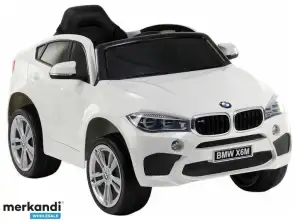 Auto a batteria BMW X6 in pelle bianca. EVA