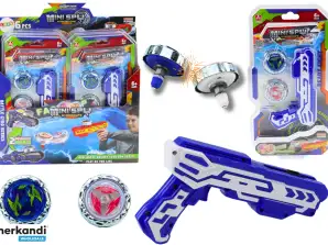 Set Pistol Launcher 2 Metal Discs Blue Lights