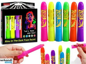 Gesichtsbemalungsset Stifte, fluoreszierende Neon-Buntstifte 6 Stück