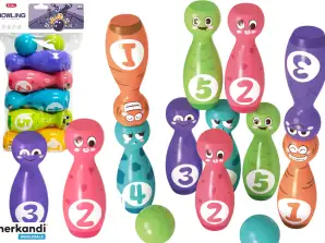 Set per Gioco di Bowling Faccine Colorate 10 pz