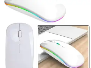 Trådløs Universell Stille Mus Rekkevidde 10m Hvit
