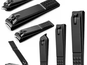 Conjunto de Cortadores de Unhas 3 Peças Grande Pequeno Escanhoado Preto